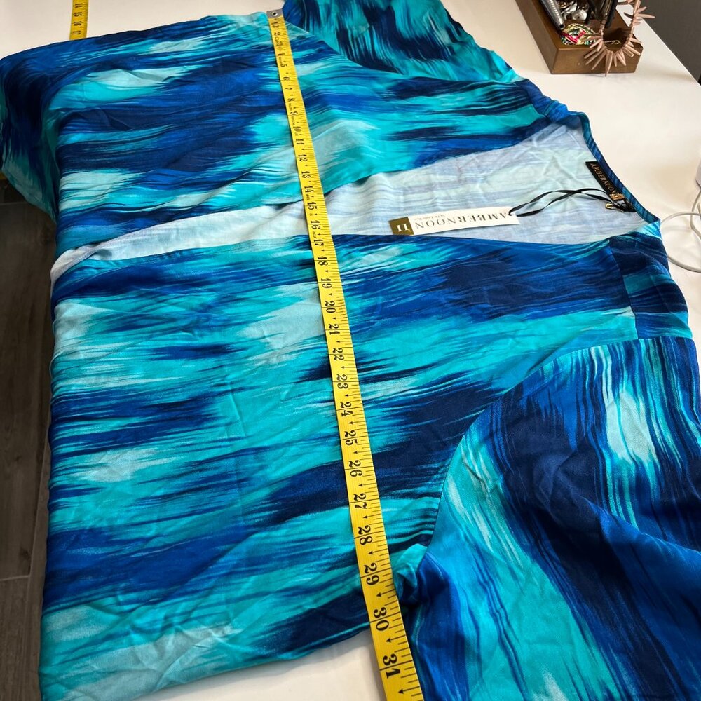 Amber Noon II Shirt Womens 3X Blue Long Sleeve Cardigan Layer Shrug Open Front - Picture 8 of 9